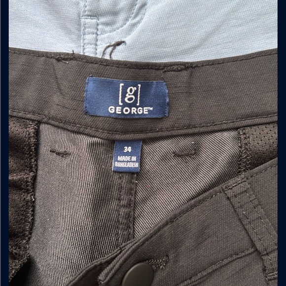 George Men’s 34 Black/Blue/Mint Shorts - Picture 3 of 6